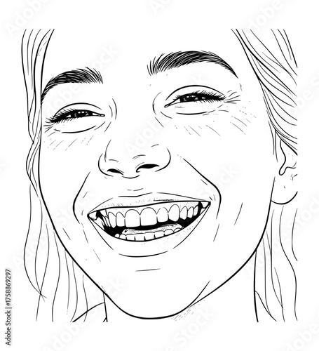 Cracking a Smile Line Art