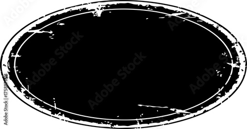 Distressed oval shape adds rustic charm, perfect for branding, labels, or vintage designs. Timeless vector graphic element with authentic textured appearance.