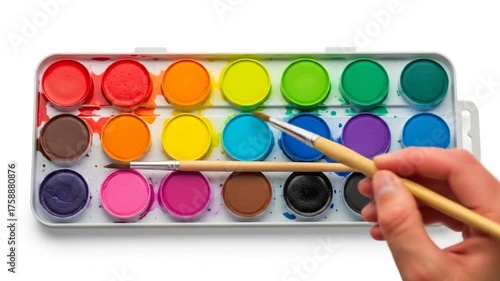Vivid hues collide in an artists palette ready for imagination