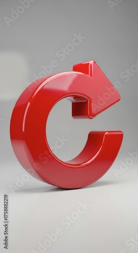Red Refresh Symbol Represents Renewal and Iteration