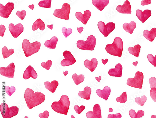 Seamless pattern of vibrant pink hearts for valentine's day and romantic occasions isolated on transparent background