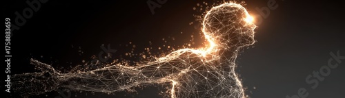 Digital hr roadmap visualization abstract concept technology creative environment illuminated silhouette future workspace