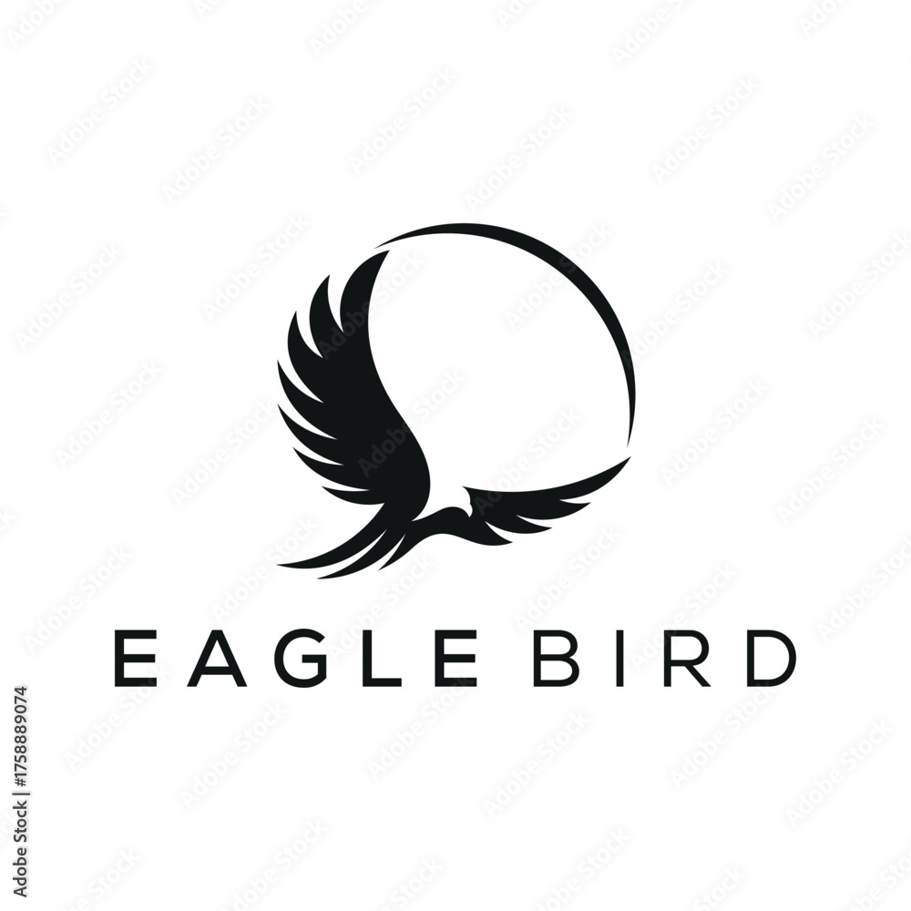 Naklejka premium creative flying eagle hawk bird logo design vector template