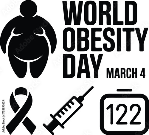 World obesity day march 4 awareness health awareness campaign graphic awareness