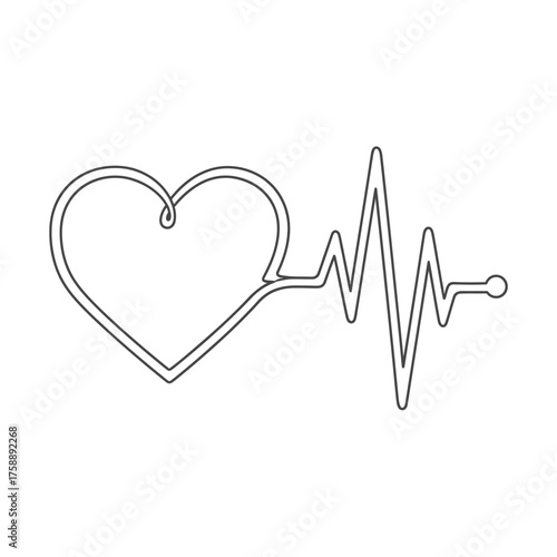Line art heartbeat line art vector illustration for medical cardiology health and love concept design graphic element