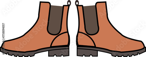 Pair of classic brown chelsea boots