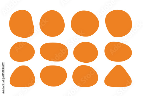 Orange Blob Shape Grid – Abstract Organic Forms with Visual Anomaly