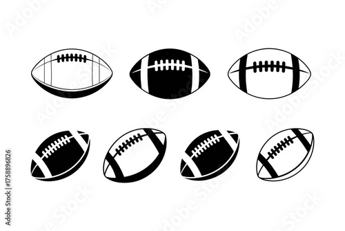 Rugby and American football ball vector illustration