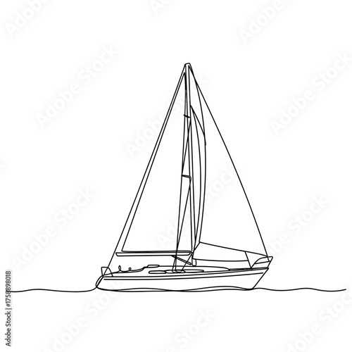 sailing boat on white background