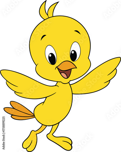 Curious purple bird with large expressive eyes vector illustration