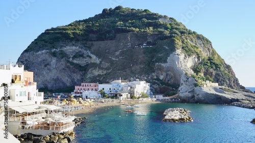 Sant'Angelo, a charming fishing, beach village popular with tourists  on the Island of Ischia, Italy.
