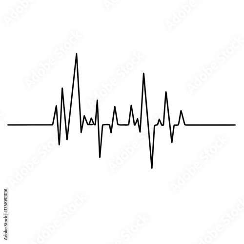 Line art heartbeat pulse line vector illustration ekg medical cardiogram rhythm lifeline healthcare vital sign