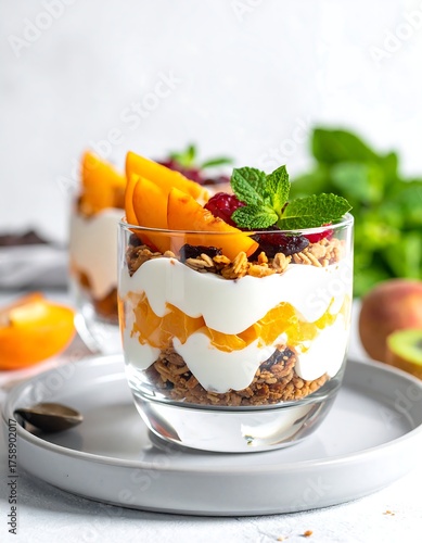Yogurt parfait with fruit and granola