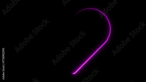 Wallpaper Mural Pink Neon Glowing Heart Outline Shape on Black Background, Seamless Offset Loop Animation 4K Motion Video Torontodigital.ca