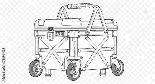 Collapsible Rolling Cooler Box with Handle and Wheels.