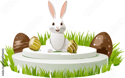 A cross stitch pattern for easter with a bunny and chocolate eggs