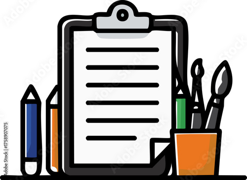 On a table, there is a neatly arranged stack of books alongside a notebook, some pencils, a couple of rulers, and a fresh apple placed carefully