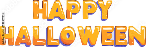 Happy Halloween lettering for flyer postcards banner Vector illustration