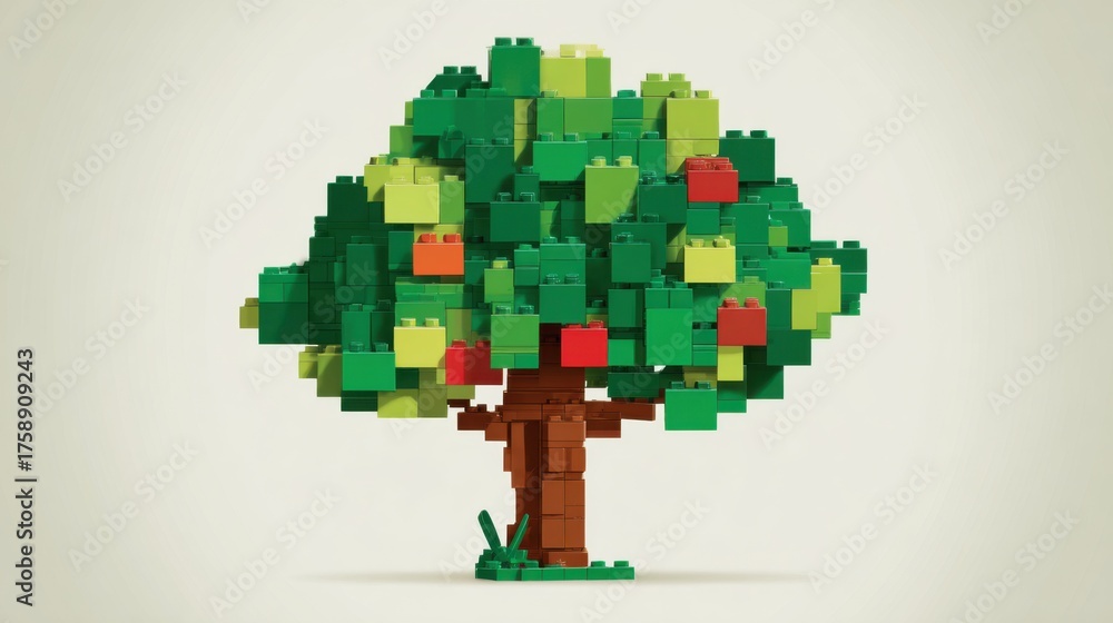 Obraz premium A Creative LEGO Tree Representing Nature and Growth