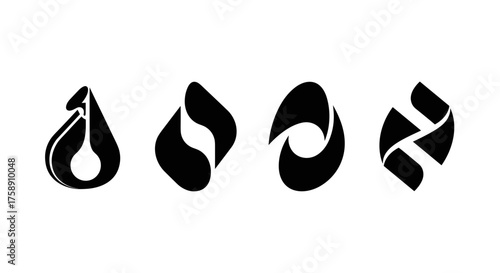 Stunning black logos for modern brand identity, elegant business symbols, abstract shapes