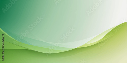 Abstract bright green wave vector background with a dynamic curve pattern for web design