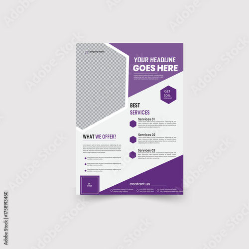 Creative business corporate promtional A4 flyer vector design.