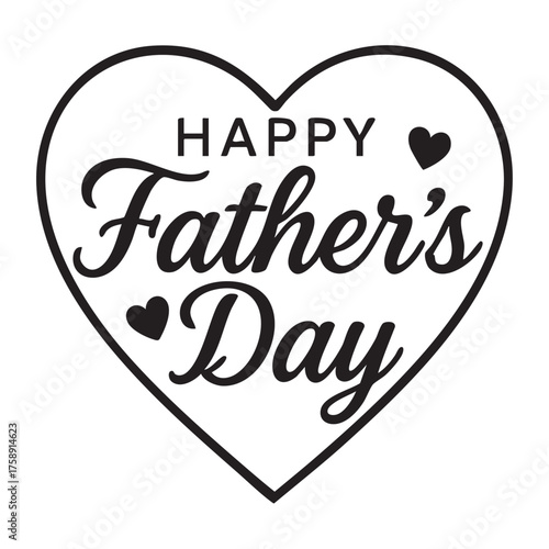 A loving heart shaped design with a father s day greeting inside