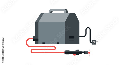 Industrial Welding Machine with Handle and Attached Torch.