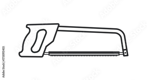 Hand Saw Outline: A Manual Cutting Tool Illustration.