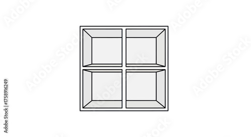 Simple four-compartment storage organizer with clean lines.