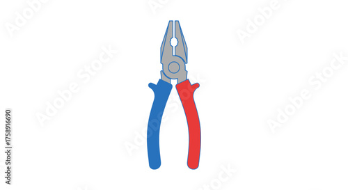 Versatile Combination Pliers with Red and Blue Handles.