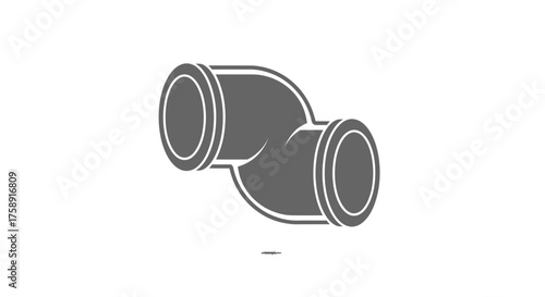 Industrial Plumbing Pipe Elbow Connector Fitting Icon.