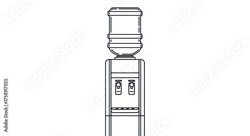 Water Cooler Dispenser with Bottle Outline Style.