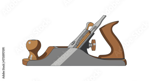 Vintage Wooden Hand Plane Tool for Woodworking.