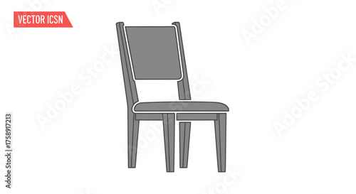 Simple wooden dining chair with a high back and four legs.
