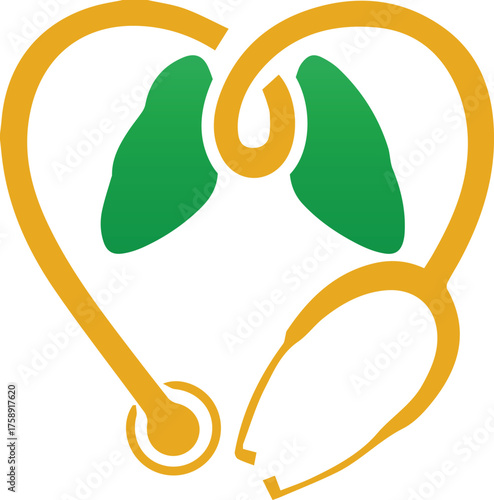 Professional Lungs and Stethoscope Logo for Pulmonology
