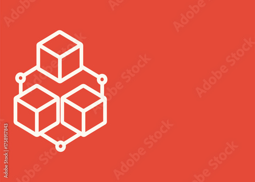 blockchain banner with empty space for text on colorful background