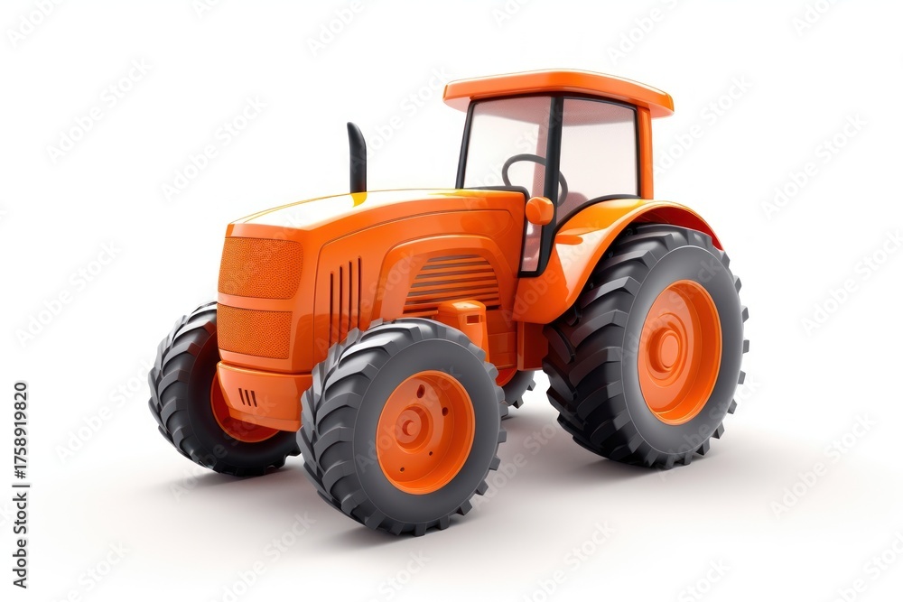 Fototapeta premium Tractor vehicle wheel white background.