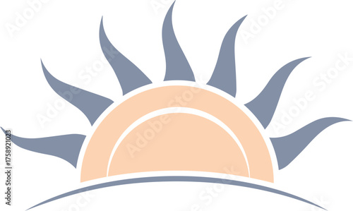 Minimalist Sunrise Icon Symbolizing New Beginnings and Hope