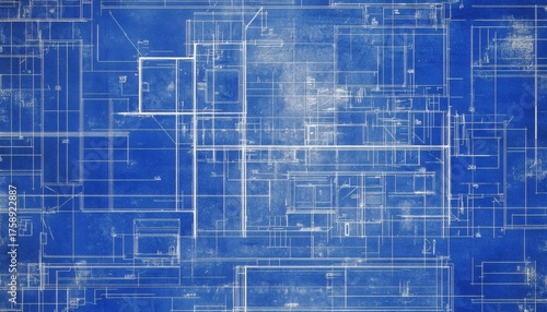 Detailed architectural blueprint of a building complex