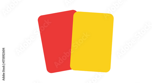 Two Rectangular Sports Cards One Red and One Yellow.