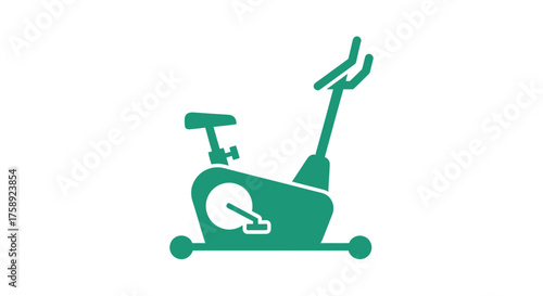 Green Exercise Bike Illustration for Fitness and Cardio Training.