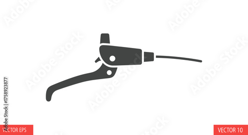 Black Bicycle Brake Lever with Cable.