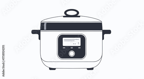 Modern Electric Pressure Cooker with Digital Display and Handles.
