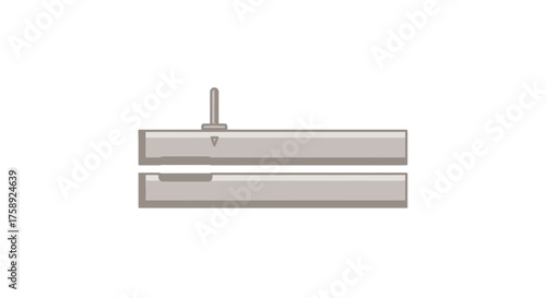 Sleek Silver Metal Bar with a Small Vertical Pin Attachment.