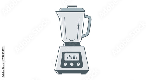 Modern Kitchen Blender with Digital Timer Display.