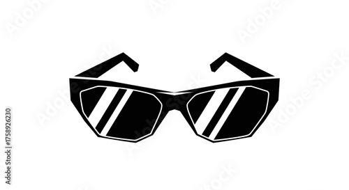 Stylish Black Sunglasses with Reflective Lenses.