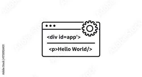 Web Development Code Snippet with Settings Icon.