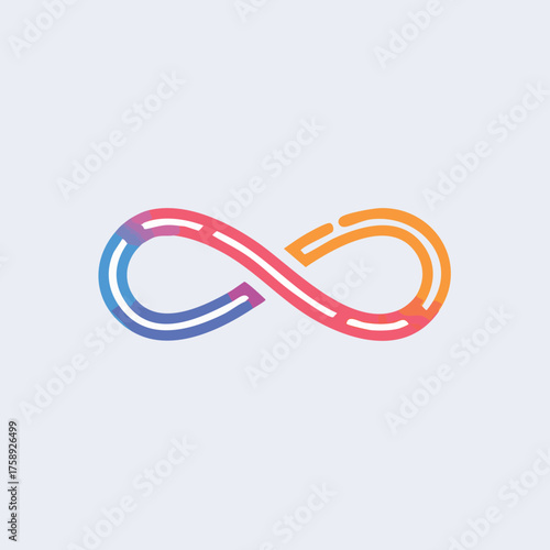 Colorful Gradient Infinity Symbol on Light Background