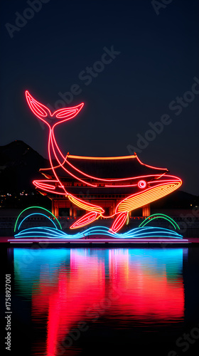 an Orca on top of the Palace